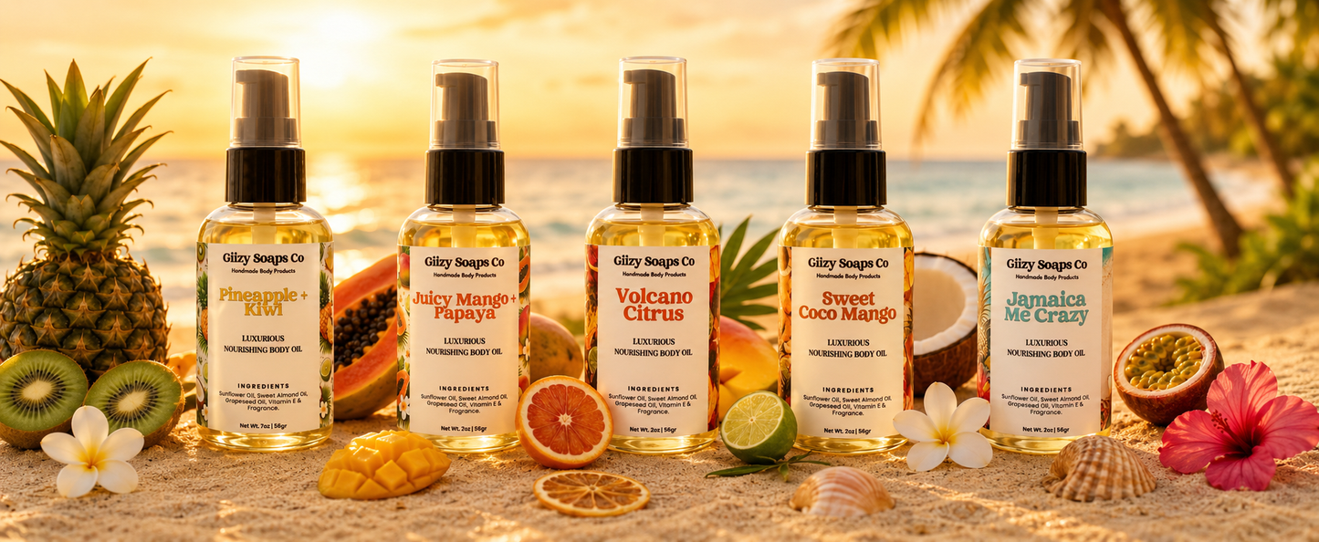 Tropical Fruity Lovers Lux Body Oil Bundle 🍍🥭🌴