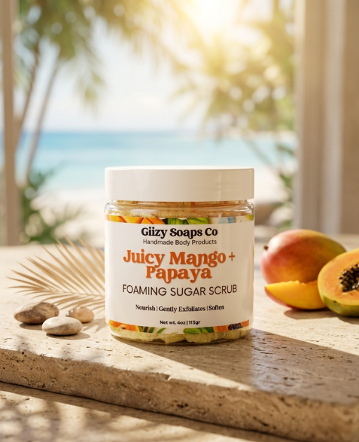 Juicy Papaya + Mango Foaming Scrub