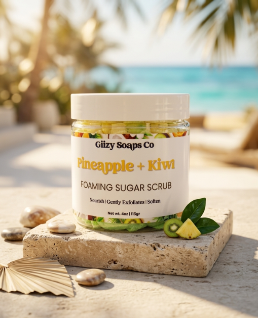 Pineapple + Kiwi Foaming Scrub
