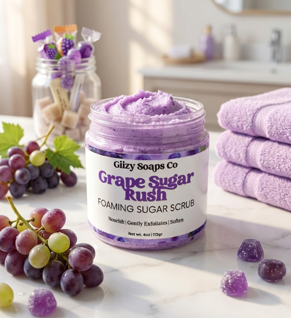 Grape Sugar Rush Foaming Scrub