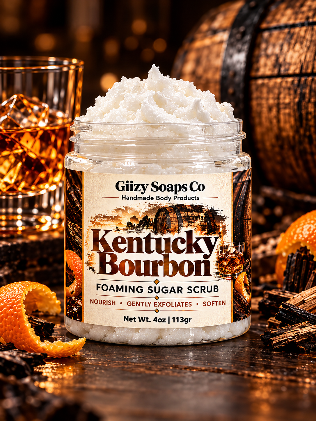 Kentucky Bourbon Foaming Scrub 🥃
