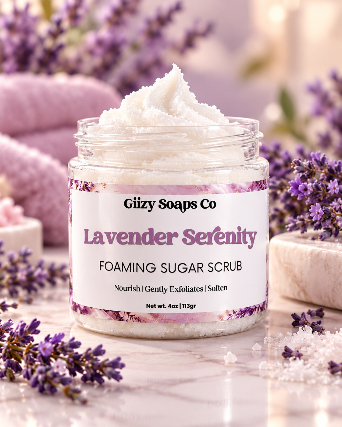 Lavender Serenity Foaming Scrub 💜🌿