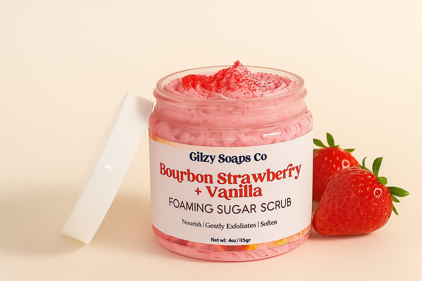 Exfoliante Espumoso Bourbon Strawberry + Vainilla