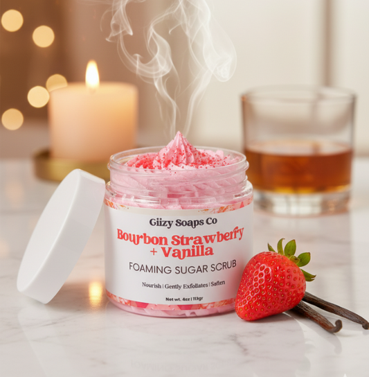 Bourbon Strawberry + Vanilla Foaming Scrub