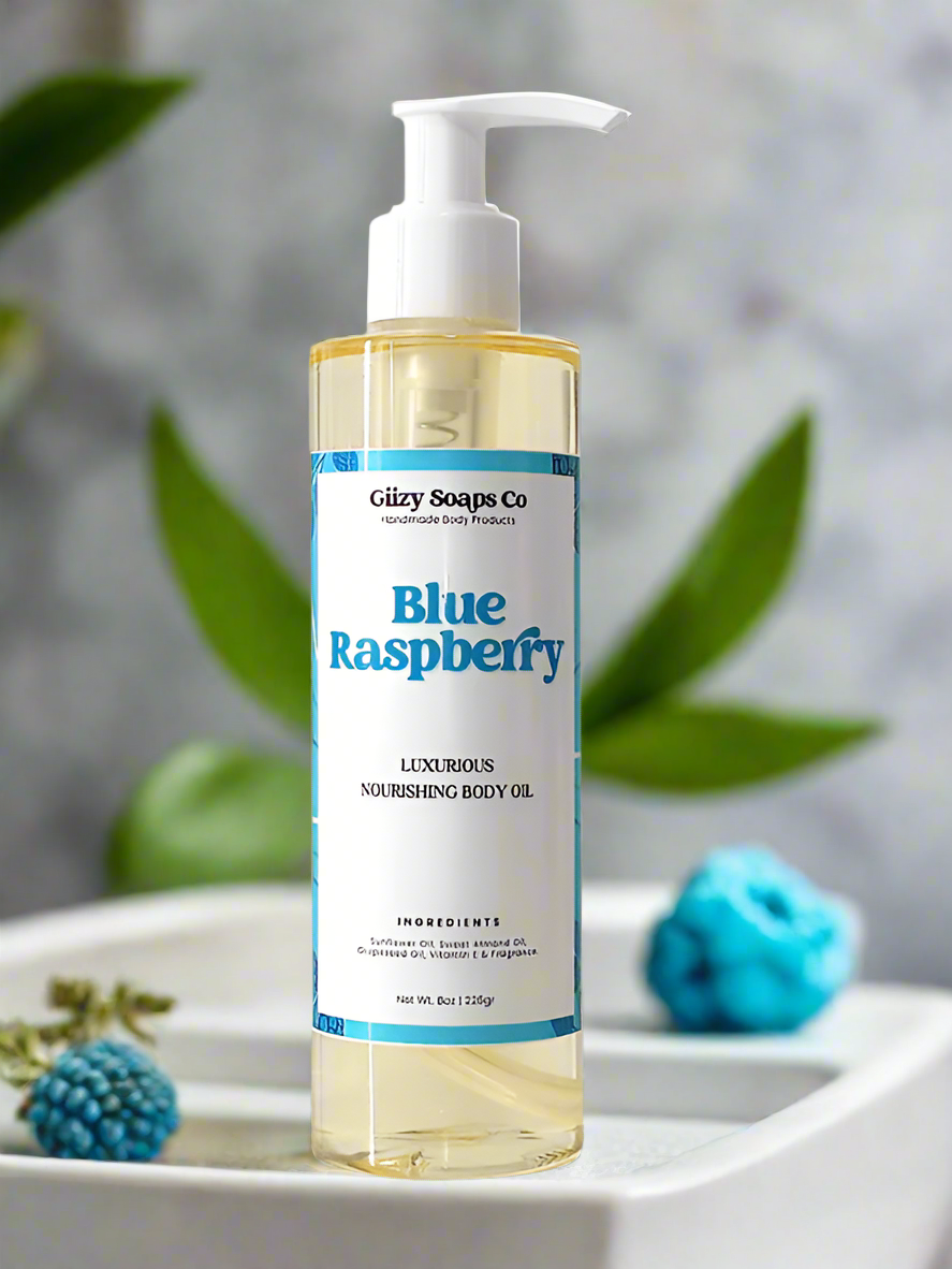 Blue Raspberry Soaps Blue Raspberry Lux Body Oil – Giizy Soaps Co